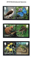 Great Britain 2018 Reintroduced Species  Set Of 6 Used - Usados