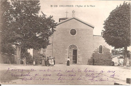 COLLONGES (69) L'Eglise Et La Place En 1904 (Dos Non Divisé) - Sonstige & Ohne Zuordnung