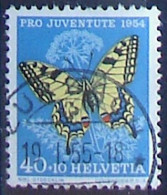 Schweiz Suisse Pro Juventute 1954: Papillo Machaon Zu WI 157 Mi 606 Yv 557 Voll-⊙ ZURZACH 19.I.55 (Zumstein CHF 10.00) - Used Stamps