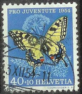 Schweiz Suisse Pro Juventute 1954: Papillo Machaon Zu WI 157 Mi 606 Yv 557 Mit K-⊙ AROSA 13.XII.54 (Zumstein CHF 10.00) - Gebraucht