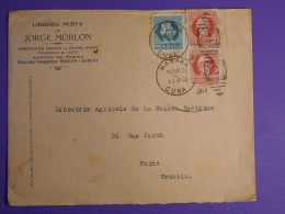 DN8 CUBA  LETTRE  1920 HABANA A PARIS FRANCE + AFF.  INTERESSANT+++ - Brieven En Documenten