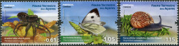 AZORES - 2023 - SET OF 3 STAMPS MNH ** - Terrestrial Fauna Of The Azores - Azores