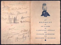 +++ MENU Banquet De Fin D'année - Etudiants Architectes Des Beaux Arts De BRUXELLES - BRUSSEL  - 1938   // - Menu