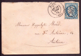 France, Enveloppe Du 11 Janvier 1874, LGC 1307, De Dijon Pour Autun ( Côte 4€ ) - 1871-1875 Cérès