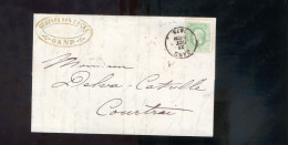 België OCB30 Gestempeld Op Brief Gand-Courtrai 1875 Perfect (2 Scans) - 1869-1883 Leopoldo II