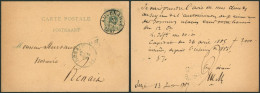 EP Au Type 5ctm Vert Obl Simple Cercle "Audenarde" + Boite Rurale Double Littera "PH" (privé) > Renaix - Briefkaarten 1871-1909