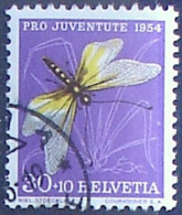 Schweiz Suisse Pro Juventute 1954: Ascalaphe Zu WI 156 Mi 605 Yv 556 Mit Stempel ZÜRICH 1 .55-19 (Zumstein CHF 10.00) - Used Stamps