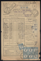 Taxe Yvert N° 60 Par 7 Dont Bloc De 6 Sur Bordereau Des Valeurs A Recouvrer N° 1485  - Oblitéré Port Vendres - 07/1933 - 1859-1959 Lettres & Documents