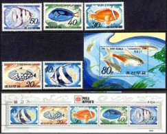 North Korea - 1991 - Fish - Yv 2239/42 + Ae 27 + Bl 84 - Vissen