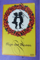 Silhouette Tage Der Rosen DORA HECKEL Scherenschnitt  N° 264 Serie Frohes Volk - Silhouette - Scissor-type