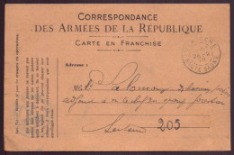 France, Carte En Franchise Militaire Du 24 Février 1918 De Mantoche ( Secteur 205 ) - Autres & Non Classés