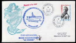 FRANCE1993 ANTARCTIC POLAR COVER CHEF-MECANICIEN LA CURIEUSE KERGUELEN MERMAID INSTITUT POUR RECHERCHE POLAIRES FRANCAIS - Barcos Polares Y Rompehielos