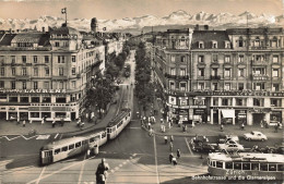 Zurich * Tramways Tramway Tram , Bahnhofstrasse Und Die Glarneralpen * Zürich Suisse Schweiz - Zürich