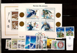 1991 MNH Norway Year Collection According To Michel System - Volledig Jaar
