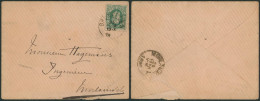 émission 1869 - N°30 Sur Enveloppe Obl Essai De Bruxelles à Pointillé "Bruxelles" > Morlanwelz - 1869-1883 Leopold II.