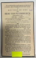 Devotie DP  Overlijden Remi Van Puymbroeck Echtg Smet - Beveren-Waas 1904 - 1944 - Décès