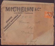 France, Enveloppe à En-tête " Michelin & Cie " Clermont-Ferrand Du 9 Février 1923 Pour Montargis - Andere & Zonder Classificatie