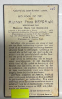 Devotie DP  Overlijden Frans Heyrman Wwe Van Raemdonck - Kruibeke 1856 - Beveren-Waas 1942 - Décès