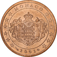 France, Rainier III, 5 Euro Cent, 2001, Paris, Cuivre Plaqué Acier, SPL+ - Francia