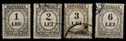 ROUMANIE     -    Taxe   -   1921  . Y&T N° 63 à 66 Oblitérés - Port Dû (Taxe)