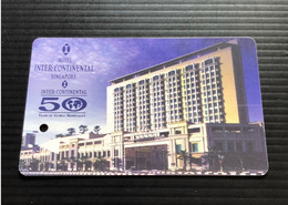 Singapore SMRT TransitLink Metro Train Subway Ticket Card, Hotel Intercontinental Singapore, Set Of 1 Used Card - Singapour