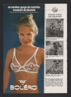 Pub Papier 1980 Confection Lingerie Sous Vetements Soutien Gorge BOLERO Femme Pin Up - Reclame