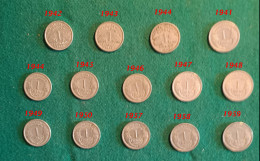 FRANCIA 1 Franc 14 Monete Anni Diversi   - 1 Franc