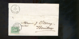 België OCB30 Gestempeld Op Brief Bruges-Bouillon 1874 Perfect (2 Scans) - 1869-1883 Leopoldo II
