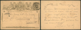 EP Au Type 5ctm Gris (SBEP N°1A) Obl Double Cercle "Termonde" (1873) > Gent - Cartes Postales 1871-1909