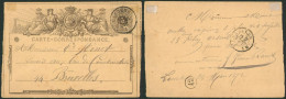 EP Au Type 5ctm Gris (SBEP N°1A) Obl Double Cercle "Laroche" (1872) > Bruxelles - Briefkaarten 1871-1909