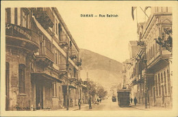 SYRIA - DAMAS / Damascus - RUE SALHLEH / TRAM - EDIT DE LA SOCIETE ARABY - MAILED TO ITALY 1937 / STAMPS (18160) - Syria