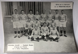 Carte Publicitaire - Rugby à Colombes équipe De France Qui A Battu L'Angleterre 1927  - Laboratoires Prestie-Velox - Rugby