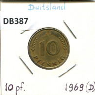 10 PFENNIG 1969 D BRD ALEMANIA Moneda GERMANY #DB387.E.A - 10 Pfennig