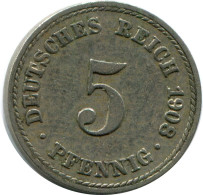 5 PFENNIG 1908 A ALEMANIA Moneda GERMANY #DB237.E.A - 5 Pfennig