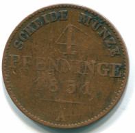 4 PFENNIGE 1851 PRUSIA RUSSIA STADT ALEMANIA Moneda GERMANY #DE10010.3.E.A - Altri & Non Classificati