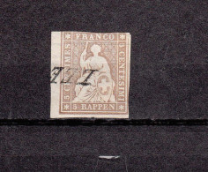 1854/56 N° 22F  OBLITERE      COTE 1400.00 + ATTESTATION       CATALOGUE SBK - Used Stamps