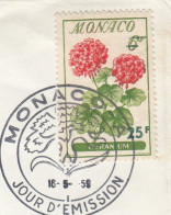 ENV. AFFR. Y&T 518 OBL. MONACO Du 16.5.1959 Adressée à STRASBOURG - Briefe U. Dokumente