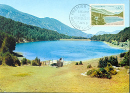 Andorre Carte Maximum Encamp Lac D'Engolasters CAD Premier Jour 17 JUIN 1961 Andorre La Vieille  YT N°162 - Lettres & Documents