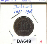 10 PFENNIG 1916 A ALLEMAGNE Pièce GERMANY #DA649.2.F.A - 10 Pfennig