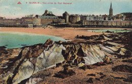 FRANCE - St Malo - Vue Prise Du Fort National - Vue Sur La Plage - La Mer - Animé - Carte Postale Ancienne - Saint Malo