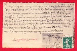 Histoire-22P56 Lettre De CHARLES IX à PHILIPPE II, Roi D'Espagne, Février 1563, Cpa BE - Histoire