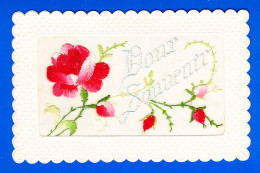 Brodee-196Ph46  Finement Brodée, DOUX SOUVENIR, Fleurs, Cpa BE - Borduurwerk
