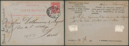 EP Au Type 10ctm Rouge + Cachet Pour Imprimé "Bruxelles (R. Chancellerie) (1881) > Paris / Repiquage - Postcards 1871-1909