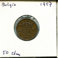50 CENTIMES 1957 DUTCH Text BELGIEN BELGIUM Münze #AU608.D.A - 50 Cents