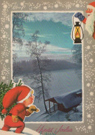 PAPÁ NOEL Feliz Año Navidad Vintage Tarjeta Postal CPSM #PAV683.A - Santa Claus