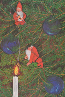 SANTA CLAUS Happy New Year Christmas GNOME Vintage Postcard CPSM #PAU221.A - Santa Claus