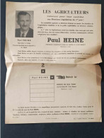 Affiche électoral De Paul Heine - Les Agriculteurs - Publicité - Dim A4 - Afiches