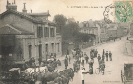 Montivilliers * La Gare Et La Rue Thiers * Attelage Diligence * Villageois - Montivilliers