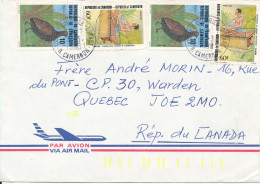 Cameroon Air Mail Cover Sent To Canada 3-3-1988 Topic Stamps 1 Of The Stamps Is Missing A Corner - Cameroun (1960-...)