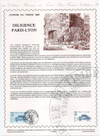 - Document Premier Jour JOURNÉE DU TIMBRE - DILIGENCE PARIS-LYON - PARIS 16.4.1989 - - Stamp's Day